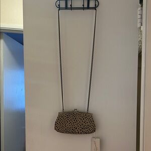 Universal Thread Tan and Black Clutch with Chain Strap